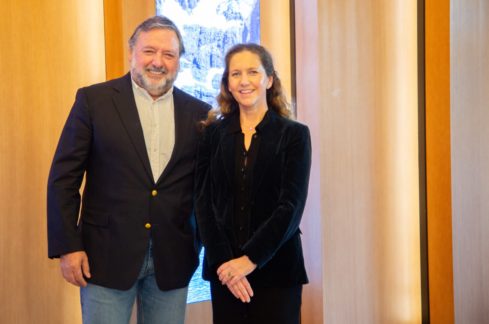 Julián San Martín, vicepresidente de Entel Digital; Rosario Navarro, presidenta de SOFOFA.